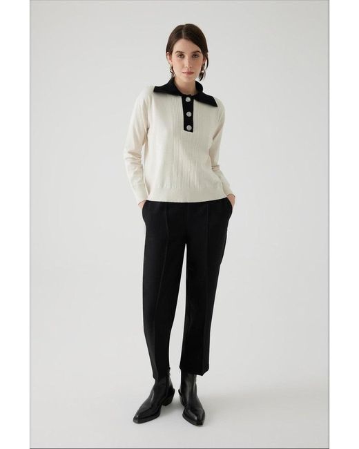 Exquise Black Relaxed Wide Leg Straight Pants