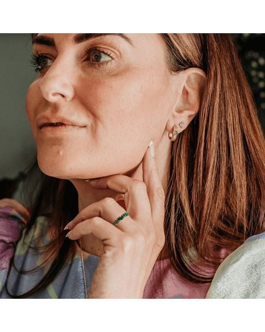 Claire Hill Designs Metallic Emerald Baguette Ring
