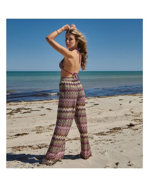Aulala Paris Red Nocturnal Sky Broderie Beach Pants