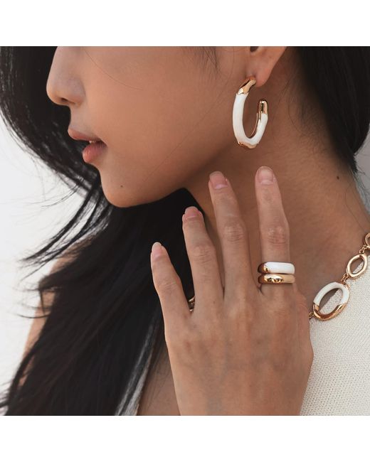 Retro Chic Metallic Time Ripples Ring
