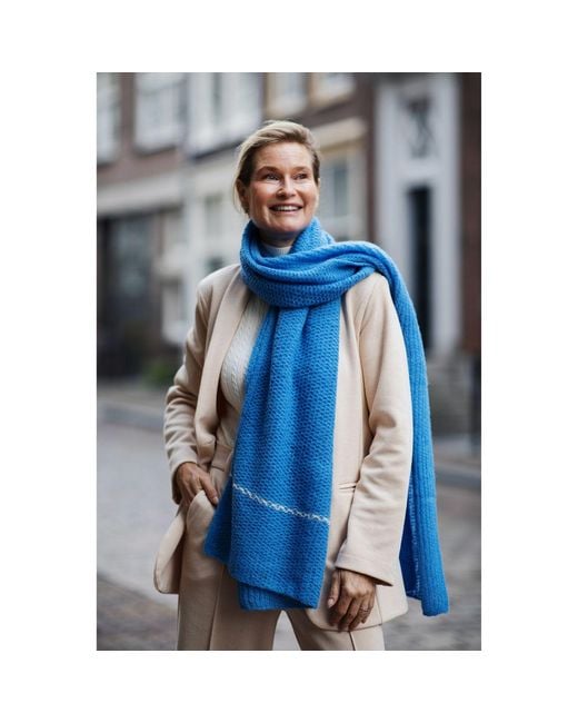 Heritagemoda Blue Cobalt Handmade Baby Alpaca Ski Scarf