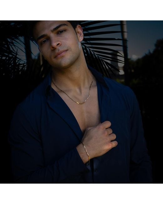 Ebru Jewelry Metallic Golden Strength Chain Necklace for men