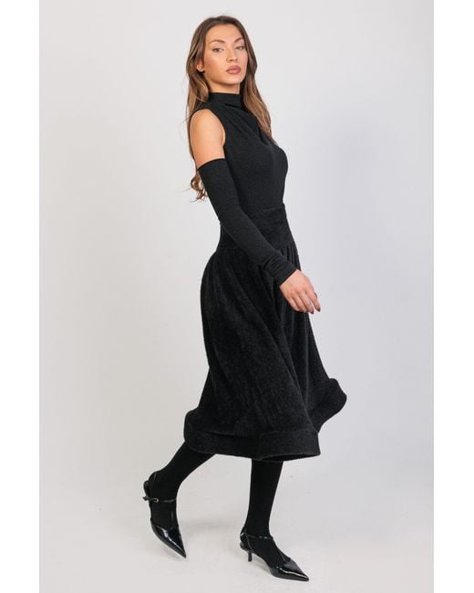 Maison Bogomil Black Cold-Shoulder Knit Jumpsuit