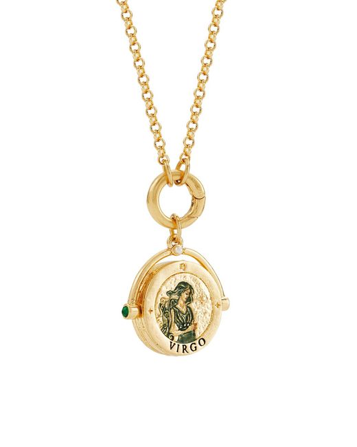 Fable England Metallic Virgo Zodiac Spinner Necklace