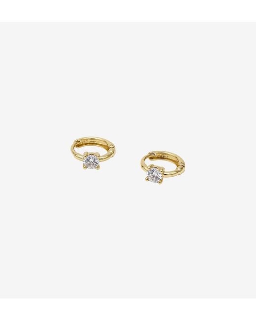 Uchi and Soto Metallic Shikaku Stone Huggie Hoop Earrings