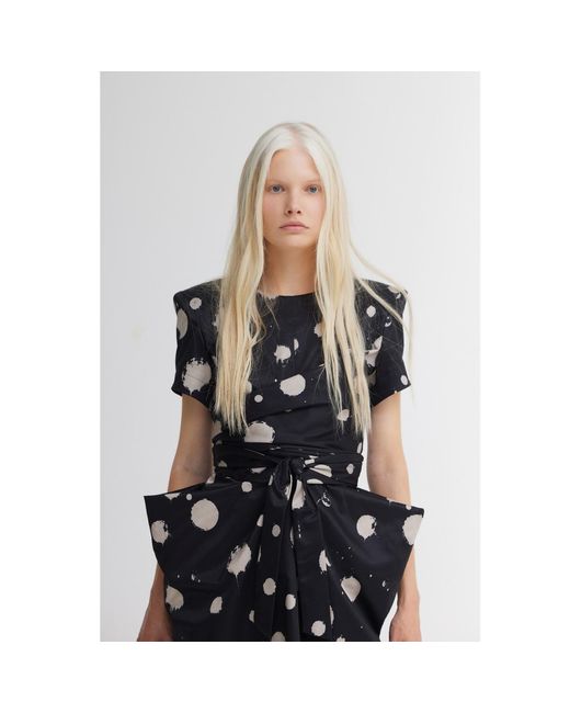 Julia Allert Black Polka Dot Midi Dress With Belt – Capsule Edition
