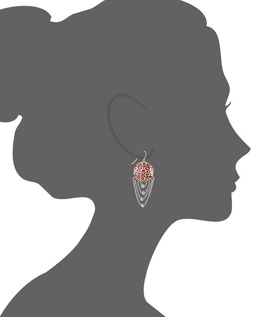 Gold & Honey White Leopard Drop Earring