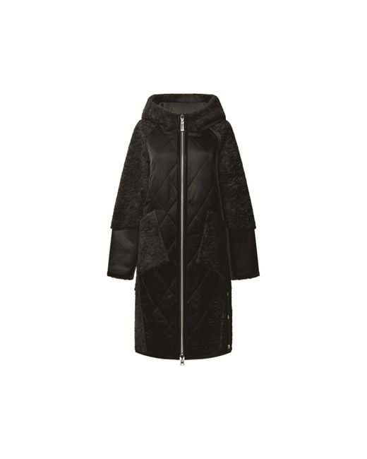 James Lakeland Black Reversible Faux Fur Hooded Coat