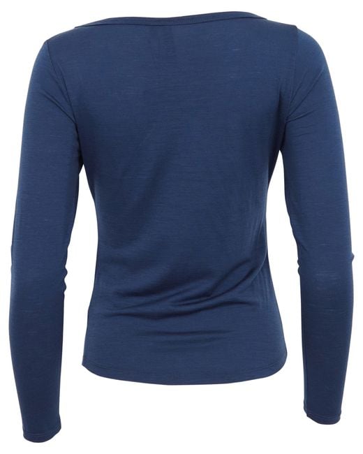Lords of Harlech Blue Carly Merino Long Sleeve Crewneck Shirt
