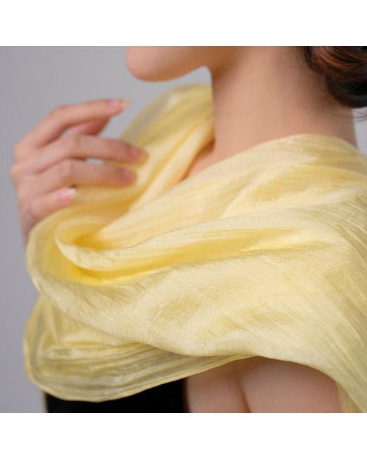Silk and Bears Natural Golden Sunlight Handwoven Silk Scarf – Mulberry Silk