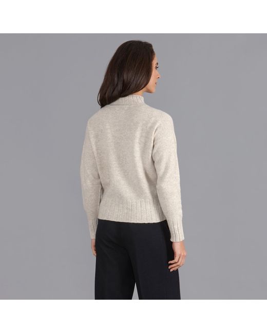 Paul James Knitwear Pink Neutrals Lambswool Lola Grown On Neck Jumper