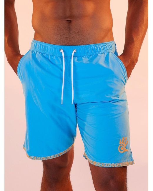 Raw Potential Blue Cheveyo Swim Shorts for men