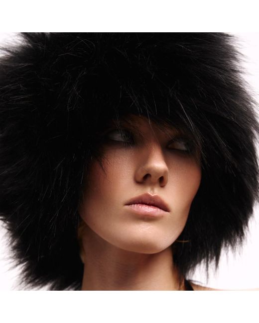 Serotoninn Black Faux Fur Hat