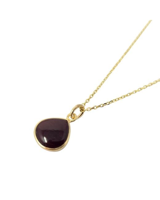 Harfi Metallic Dark Ruby Gemstone Vermeil Necklace