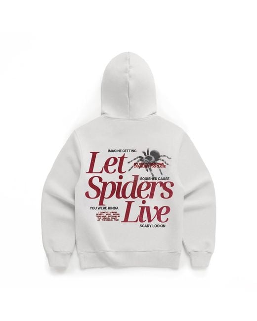 Dont Eat the Homies White Let Spiders Live Hoodie for men
