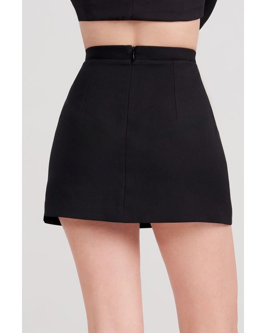 Icon Leva Black Elli Suiting Tailored High Waist Mini Skirt