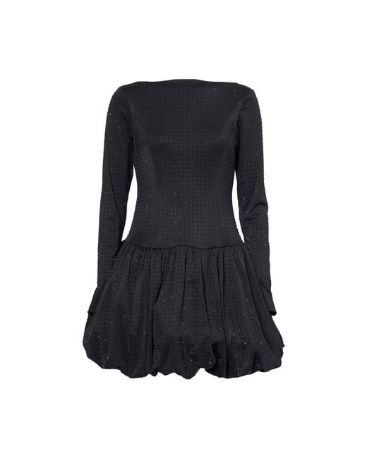 Amy Lynn Black Deva Embellished Puffball Mini Dress