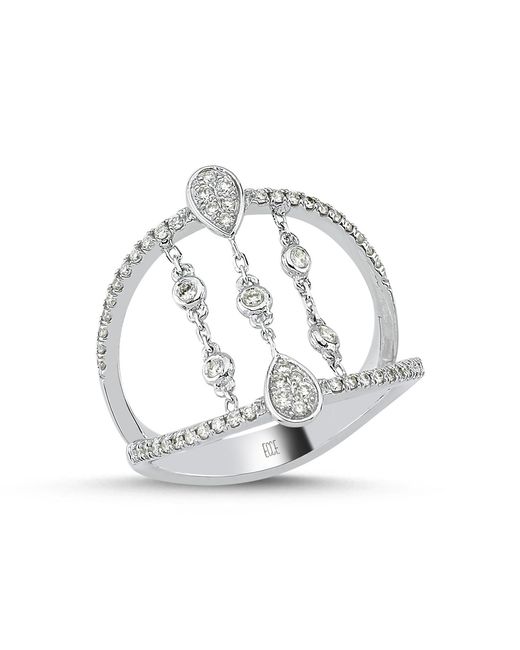 Ecce | Artisan Diamonds Metallic Solid 18Ct Drop Chain Link Diamond Ring