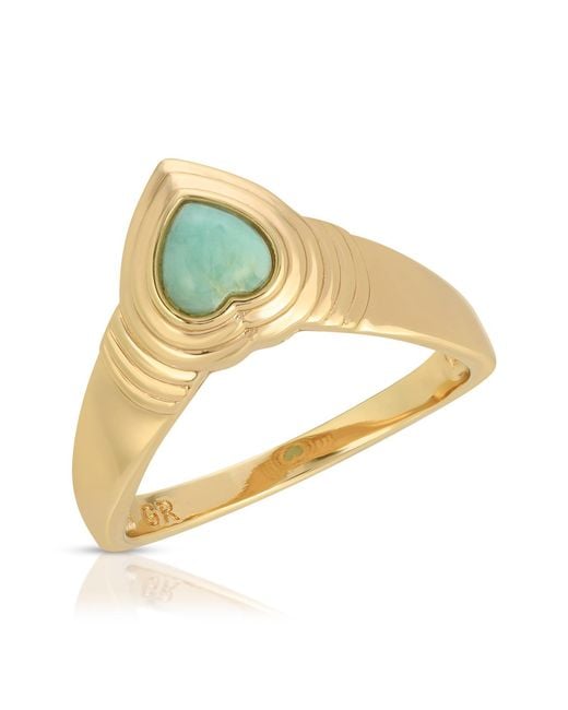 Glamrocks Jewelry Metallic Heart Of Stone Ring