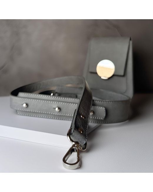 Deanog Gray Yeen Mini Leather Crossbody Bag – Graphite