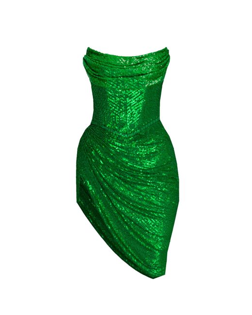 Angelika Jozefczyk Green Delia Mini Sequin Dress