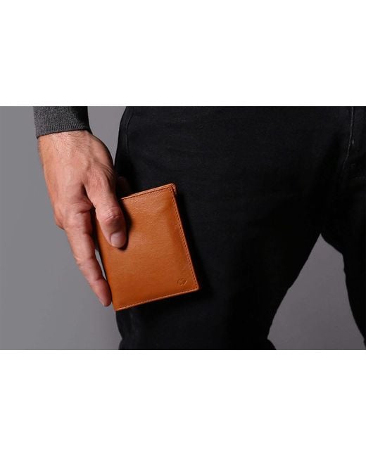 Harber London Black Leather Bifold Wallet With Rfid Protection for men