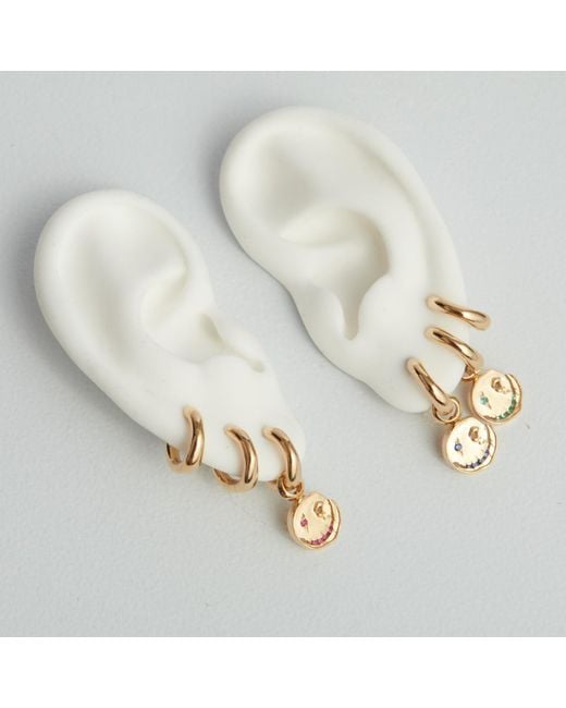 Kasun Metallic Smile Hoop Earrings – December – Tanzanite – Plated