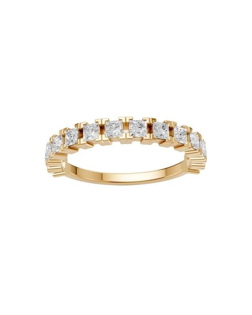 Aya Fine Jewelry Metallic Princess Cut Lab Diamond Eternity Wedding Band Ring