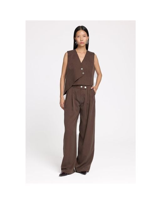 Mirimalist Brown Loose Maxi Pants