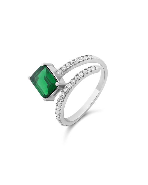 SHYMI Green Half Way Around Emerald Statement Ring