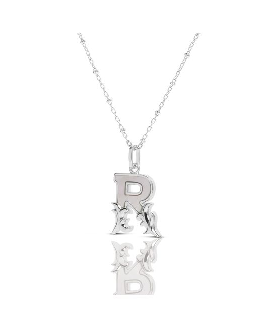 Kasun Metallic Solid R Initial Necklace With Mother Of Pearl