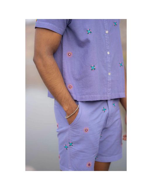 Tega Collective Purple Alankara Hand Embroidered Half Sleeve