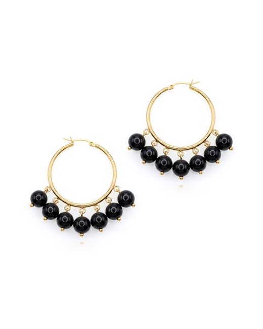 Jaredjamin Metallic Daniela Hoop Onyx Earrings