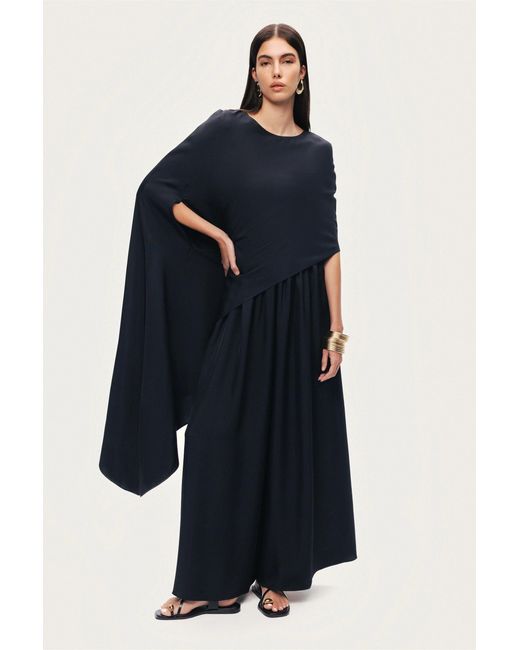 Nocturne Black Draped Cape Blouse