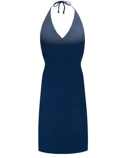 Chic by Lirette Blue Short Halter Dress Natural