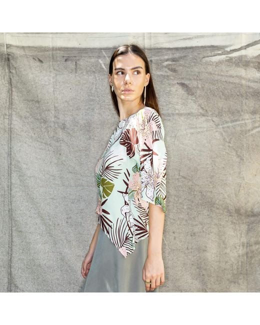 Bianca Popp Green Puff Blouse With Flaps