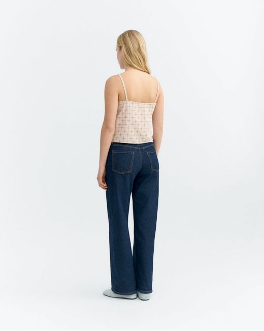 Thinking Mu Natural Top Printed Checkered Lattice Raida