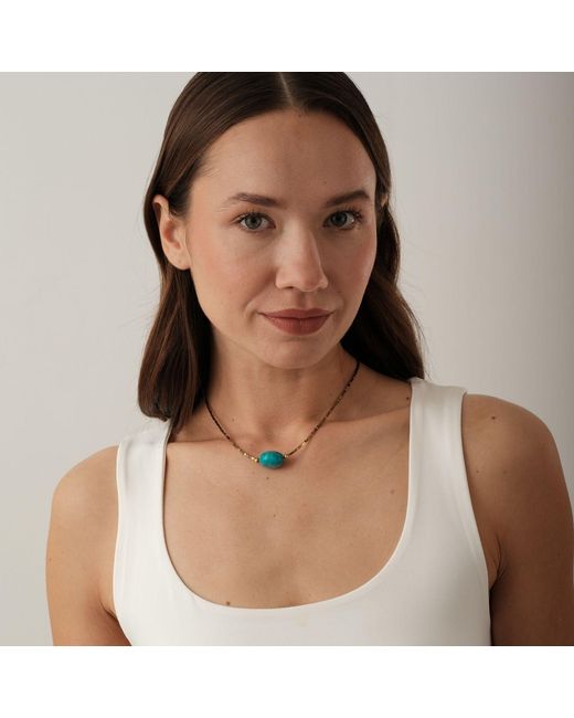 LINYA JEWELLERY Metallic Delphi Stone Hematite Necklace