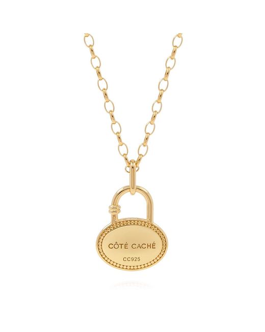 Cote Cache Metallic Côtê Caché Lock & Key Chain Necklace
