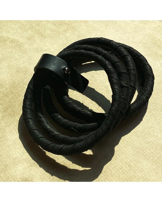 WAIWAI Black Stackable Bangle Leather Bracelet