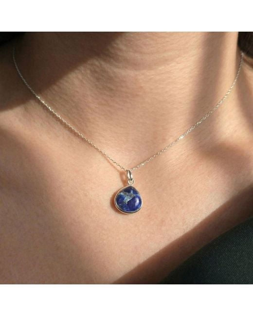Harfi Blue Sapphire September Birthstone Sterling Necklace