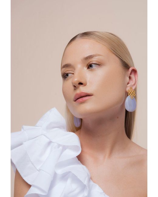 Lavani Jewels Blue Endless Knot Earrings