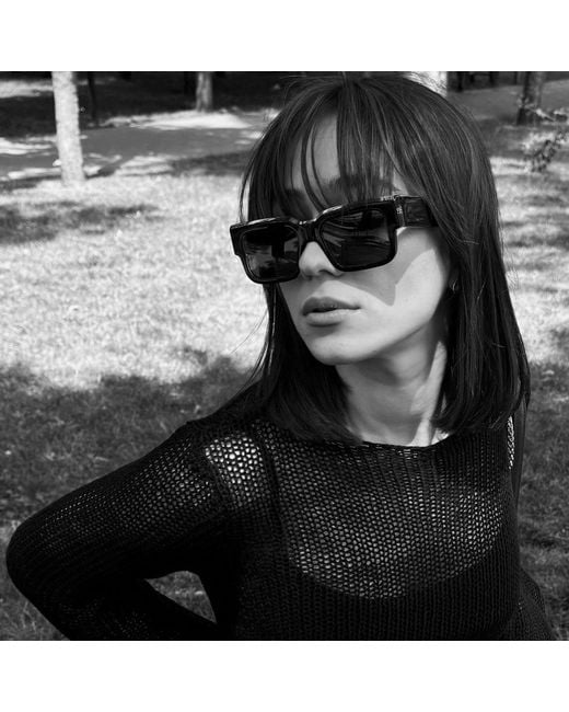 The Avantguard Black Vetiver Midnight Gloss Square Sunglasses