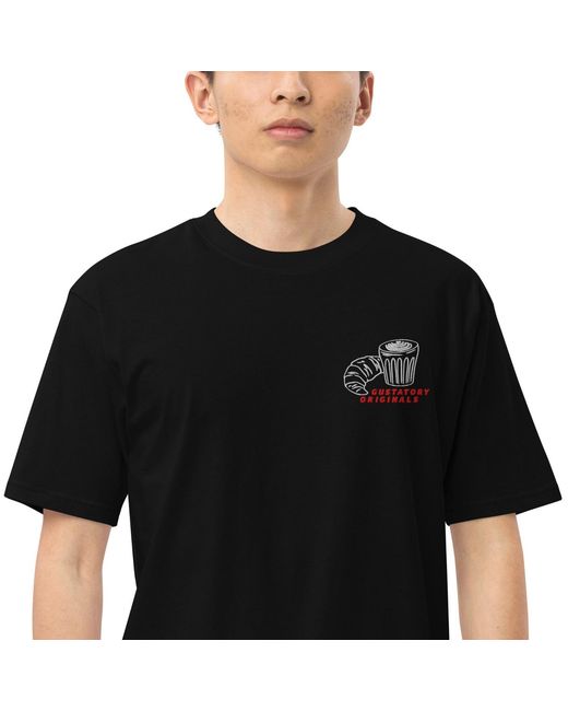 Anchor and Crew Black Gustatory Originals Postcards From Sunday Heavy Cotton Embroidered T-Shirt for men