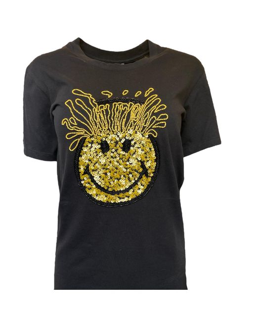 Any Old Iron Black Mind Blown Smiley T-Shirt