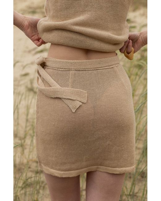 SALANIDA Natural Neutrals Mare 100% Linen Wrap Skirt Sand