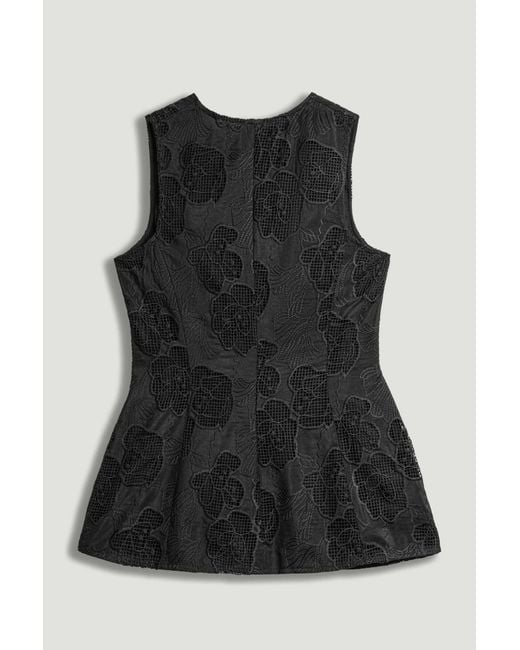 Nocturne Black Textured Tailored Vest