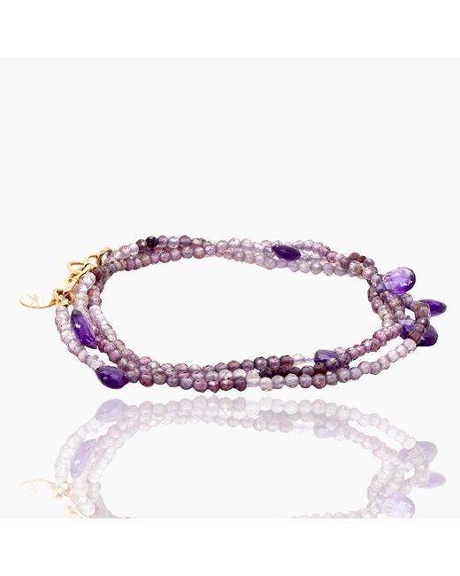 Lori Kaplan Design Blue Triple Wrap Shaded Spinel Amethyst Bracelet Or Necklace