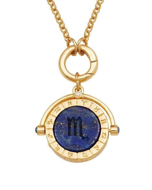 Fable England Metallic Scorpio Zodiac Spinner Necklace