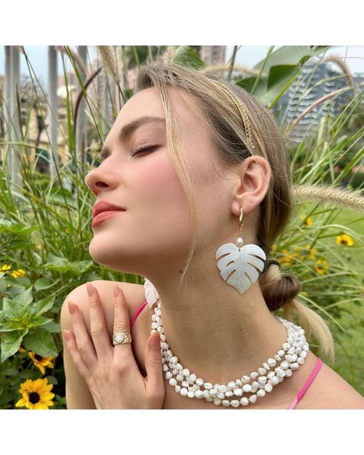 Farra Metallic Stunning Irregular Shells Multi-Layers Necklace
